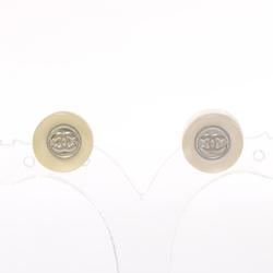 CHANEL Coco Mark Earrings Resin Women's White Clear