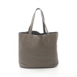 Hermes HERMES Double Sens 45 Blue Ankle Tote Bag Taurillon Clemence Women's Brown