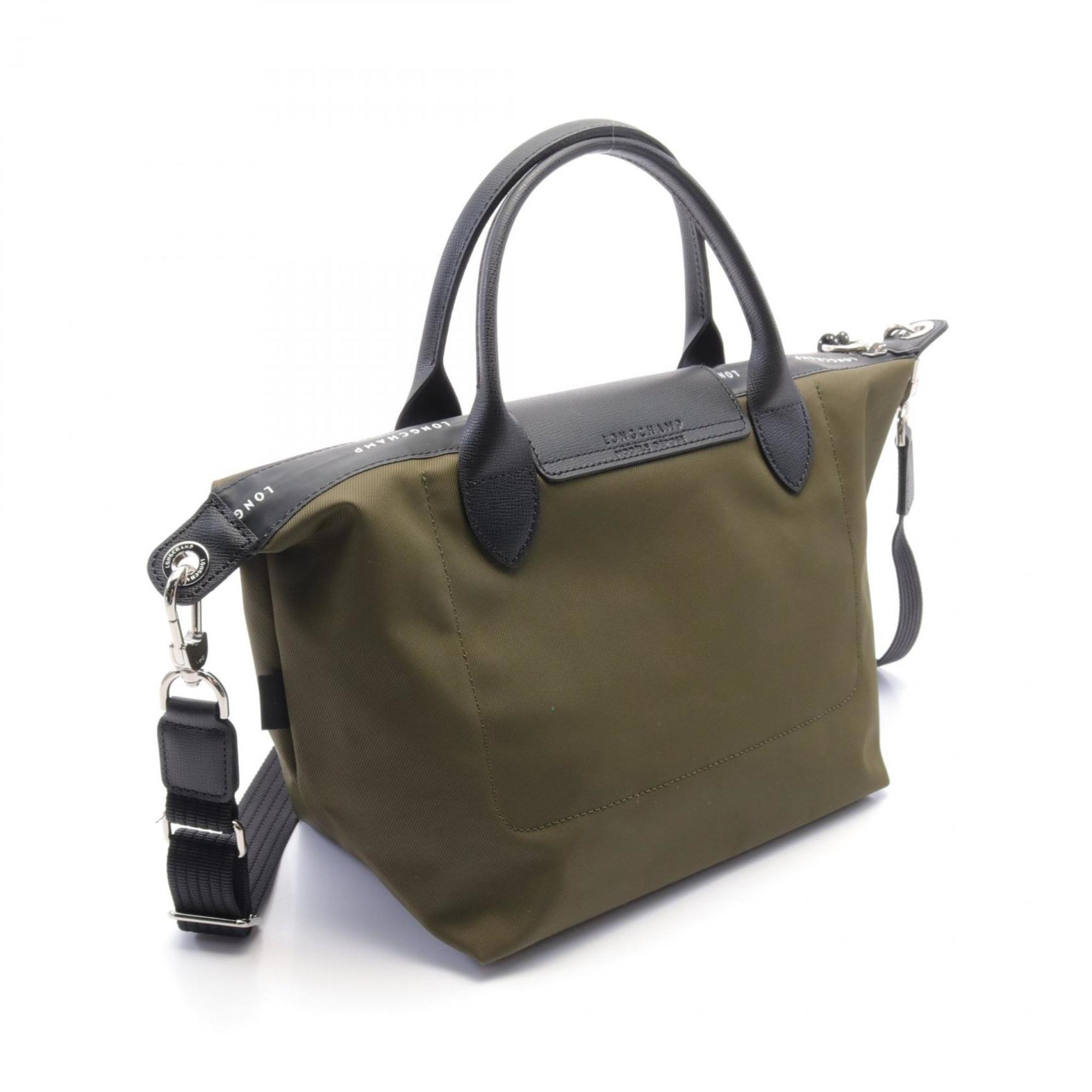 Longchamp Le Pliage Energy S Tote Bag, Nylon Leather, Women's, Khaki, Black, L1512HSR892