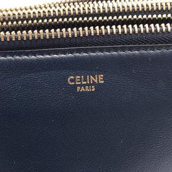 CELINE TRIO LARGE Trio Large Shoulder Bag Leather Women's Navy 171453