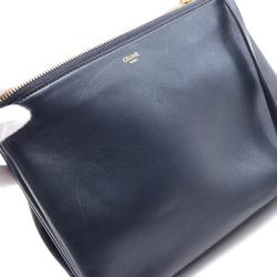 CELINE TRIO LARGE Trio Large Shoulder Bag Leather Women's Navy 171453