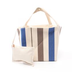 Hermes Zulu PM Tote Bag Canvas Women's White Blue Brown