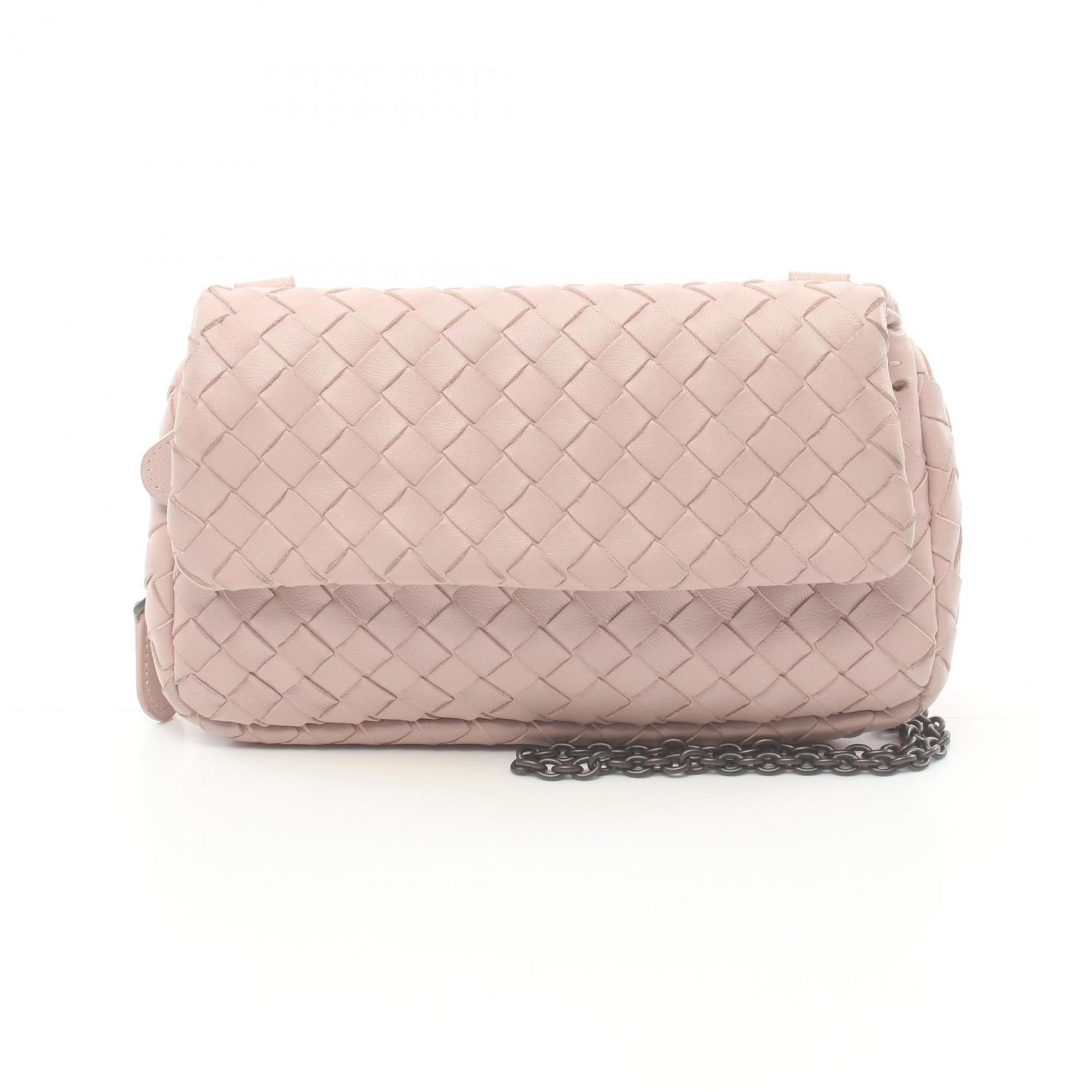 BOTTEGA VENETA Intrecciato Shoulder Bag Leather Women's Pink 310774