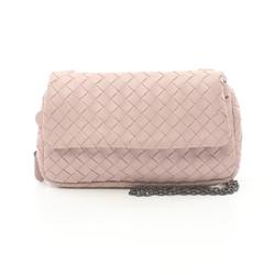 BOTTEGA VENETA Intrecciato Shoulder Bag Leather Women's Pink 310774