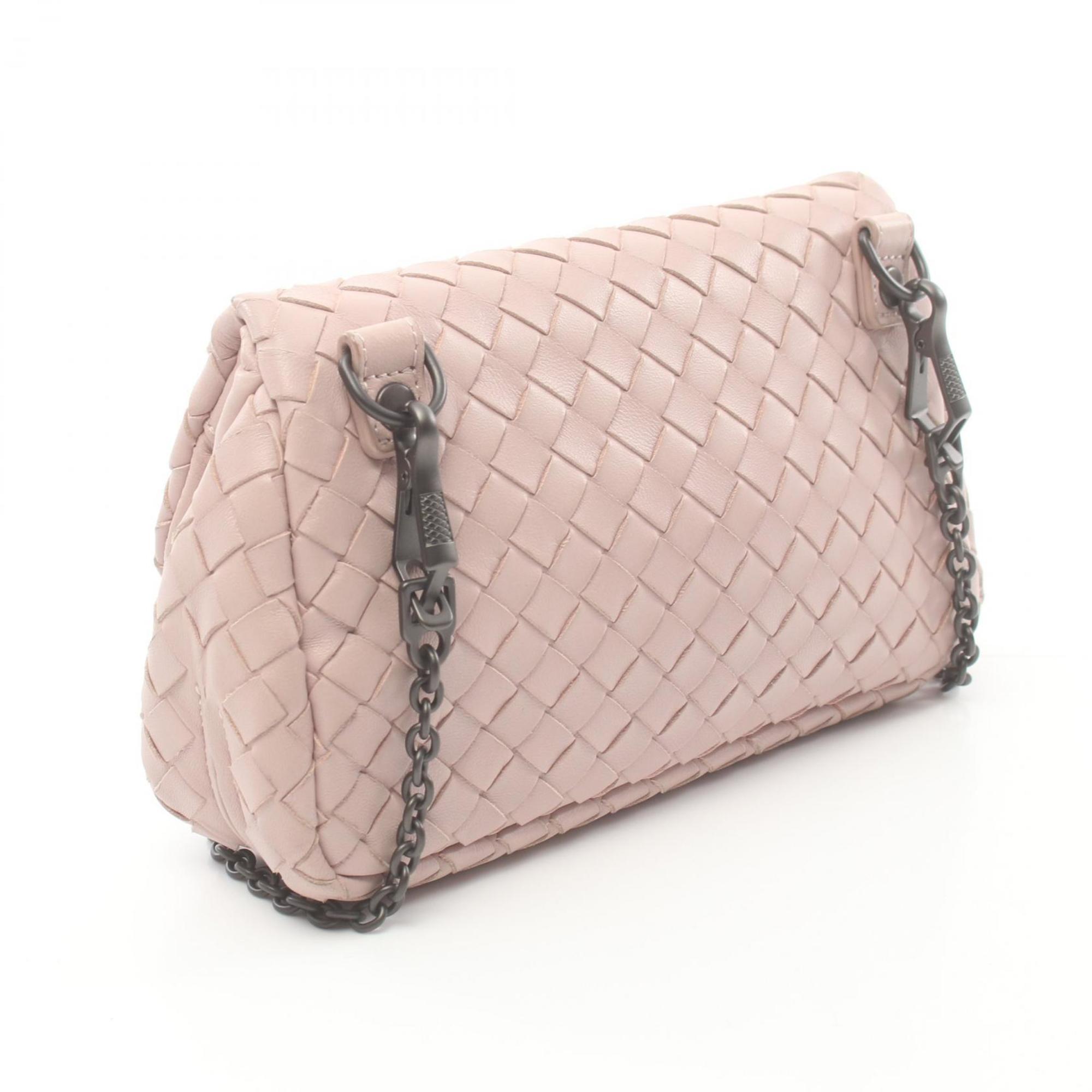 BOTTEGA VENETA Intrecciato Shoulder Bag Leather Women's Pink 310774