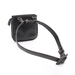 CHANEL Coco Mark Waist Bag, Lambskin, Women's, Black