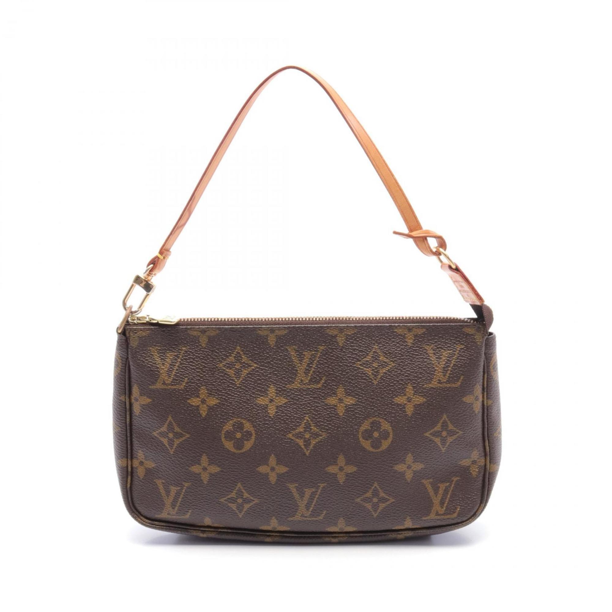 Louis Vuitton LOUIS VUITTON Pochette Accessoires Handbag Bag Coated Canvas Leather Monogram Women's Brown M51980