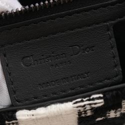 Christian Dior Dior CARO Medium Shoulder Bag, Fabric, Women's, Black, White, M9242BTIOM911