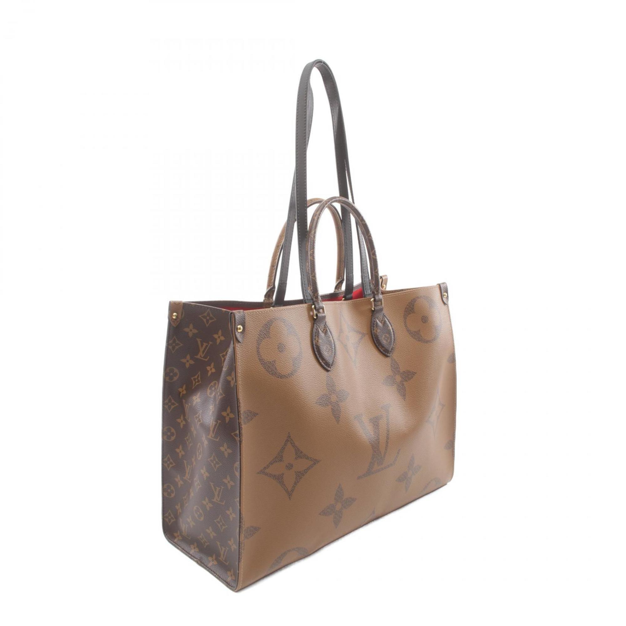 LOUIS VUITTON On the Go GM Monogram Giant Reverse Shoulder Bag Coated Canvas Leather Women's Brown M45320