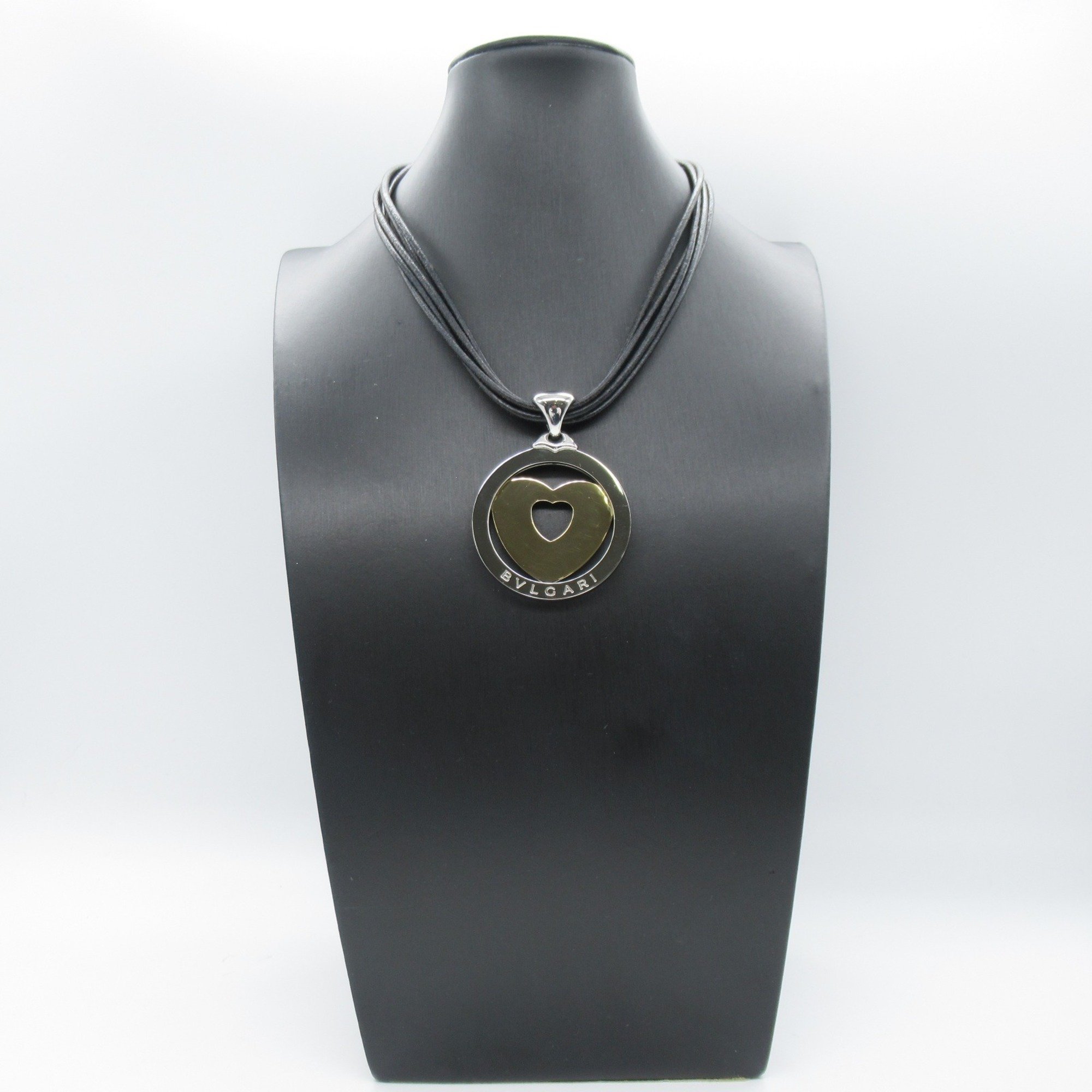 BVLGARI Tondo Heart Large Necklace K18 (yellow gold) Stainless steel Men's Women's Gold Silver