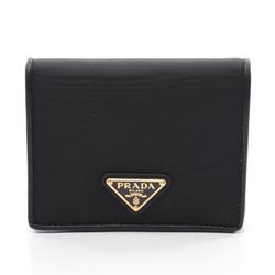 PRADA TESSUTO Bi-fold Wallet Nylon Leather Women's Black 1MV2042DMIF0002