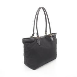 PRADA TESSUTO Tote Bag, Nylon, Leather, Women's, Black, 1BG159