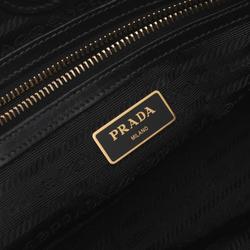 PRADA TESSUTO Tote Bag, Nylon, Leather, Women's, Black, 1BG159