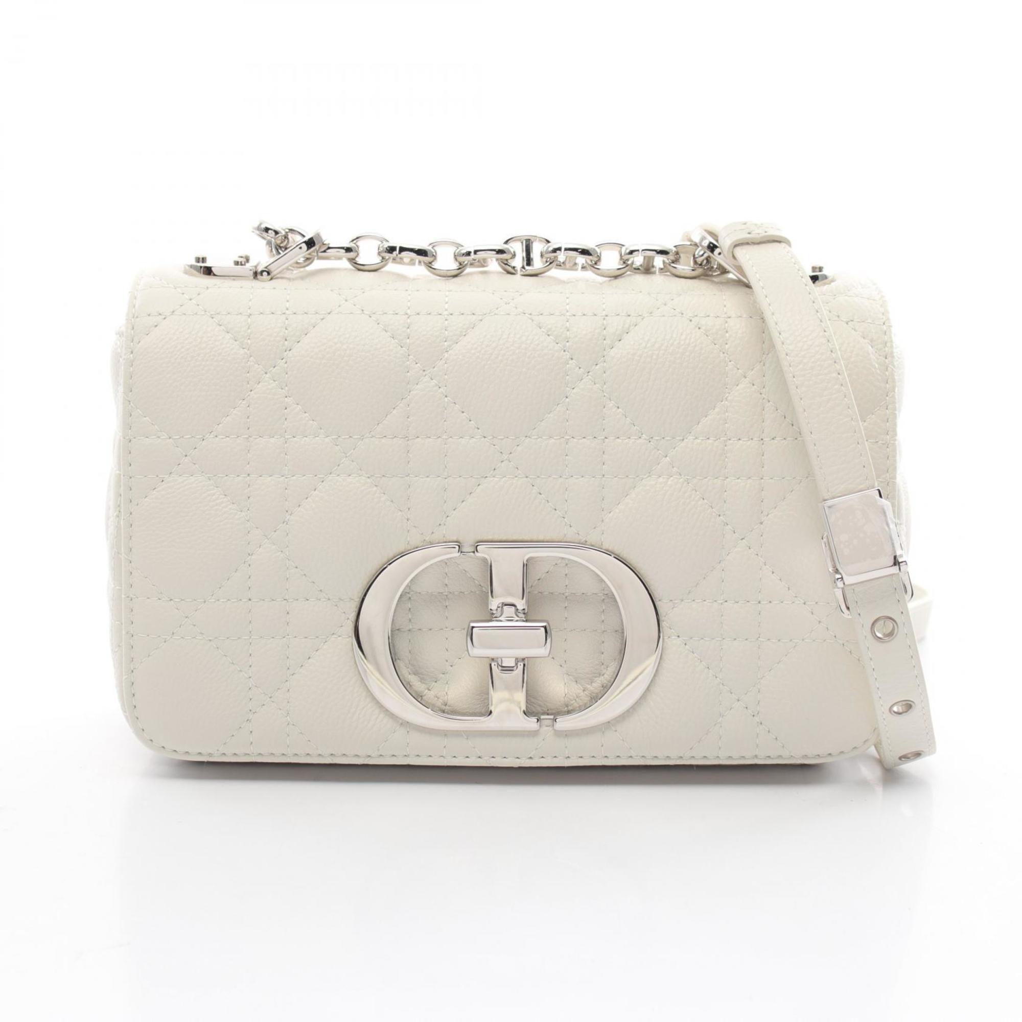 Christian Dior Dior CARO Small Cannage 30 Montaigne Shoulder Bag Leather Women's White M9241PWHC030