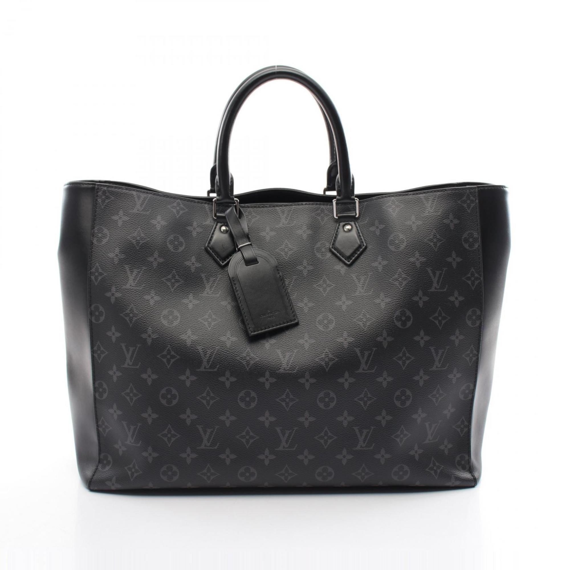 Louis Vuitton Grand Sac Monogram Eclipse Tote Bag, Coated Canvas, Leather, Men's, Black, M44733