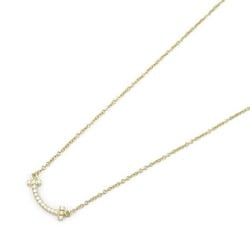 Tiffany & Co. T Smile Necklace, K18 (yellow gold), diamond, ladies, clear