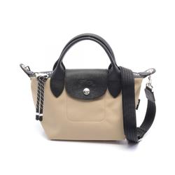 Longchamp Le Pliage Energy XS Handbag Bag Nylon Leather Women's Beige Black L1500HSR299