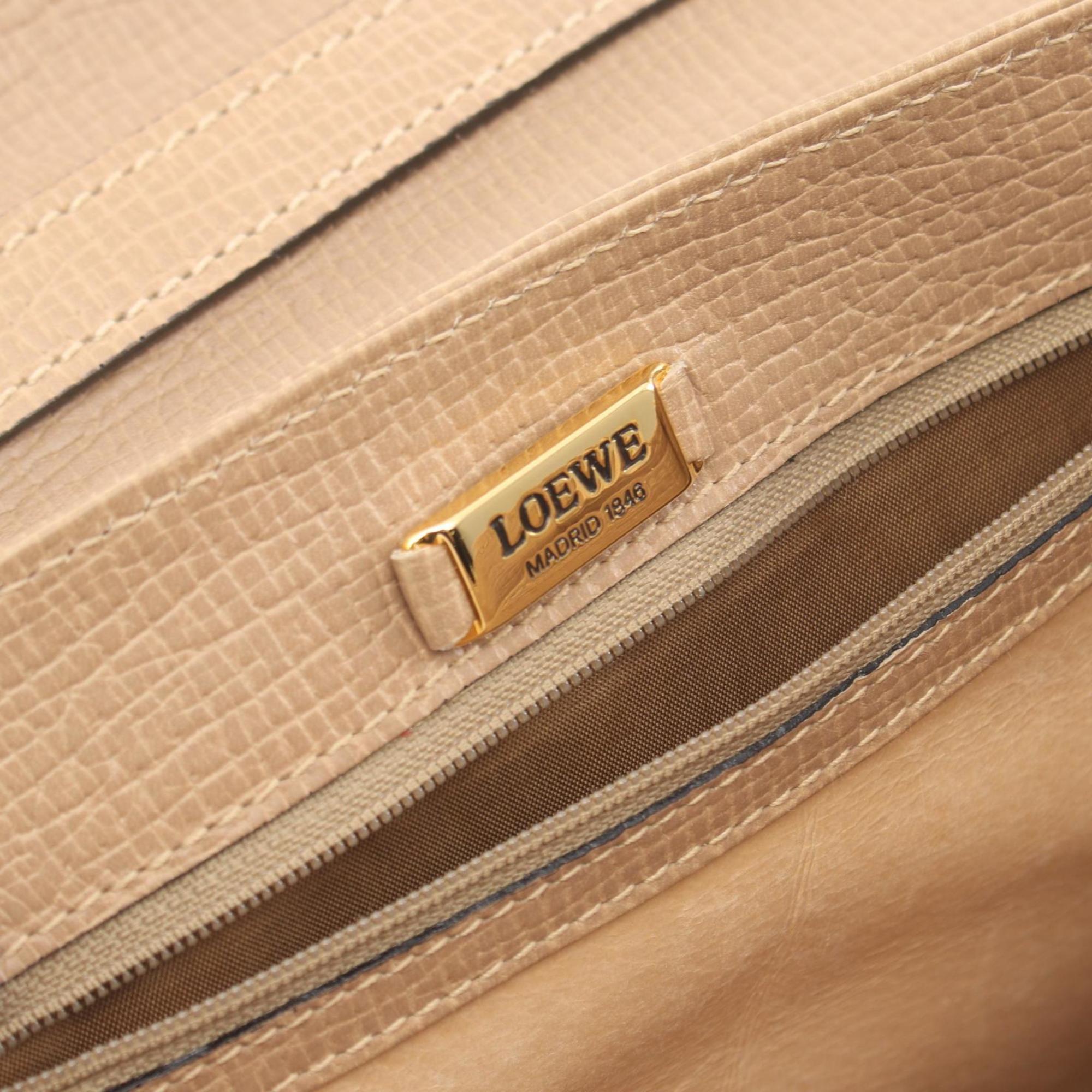 LOEWE handbag, leather bag, women's, beige