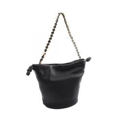 LOEWE Flamenco Purse Bucket Bag Shoulder Leather Women's Black 11FPBX02