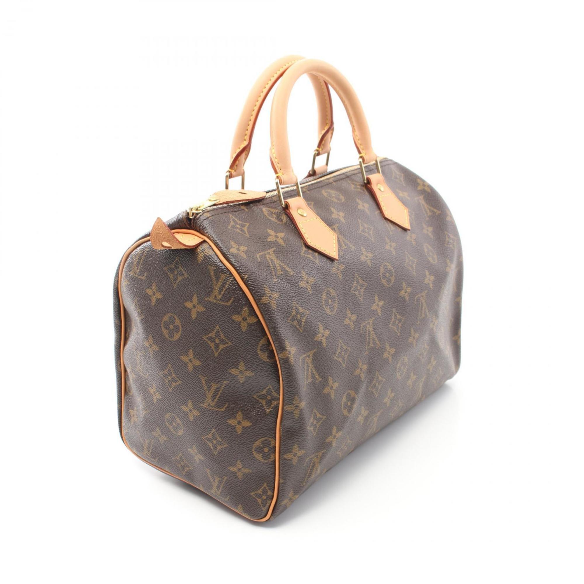 Louis Vuitton Speedy 30 Monogram Handbag Bag Coated Canvas Leather Women's Brown M41526