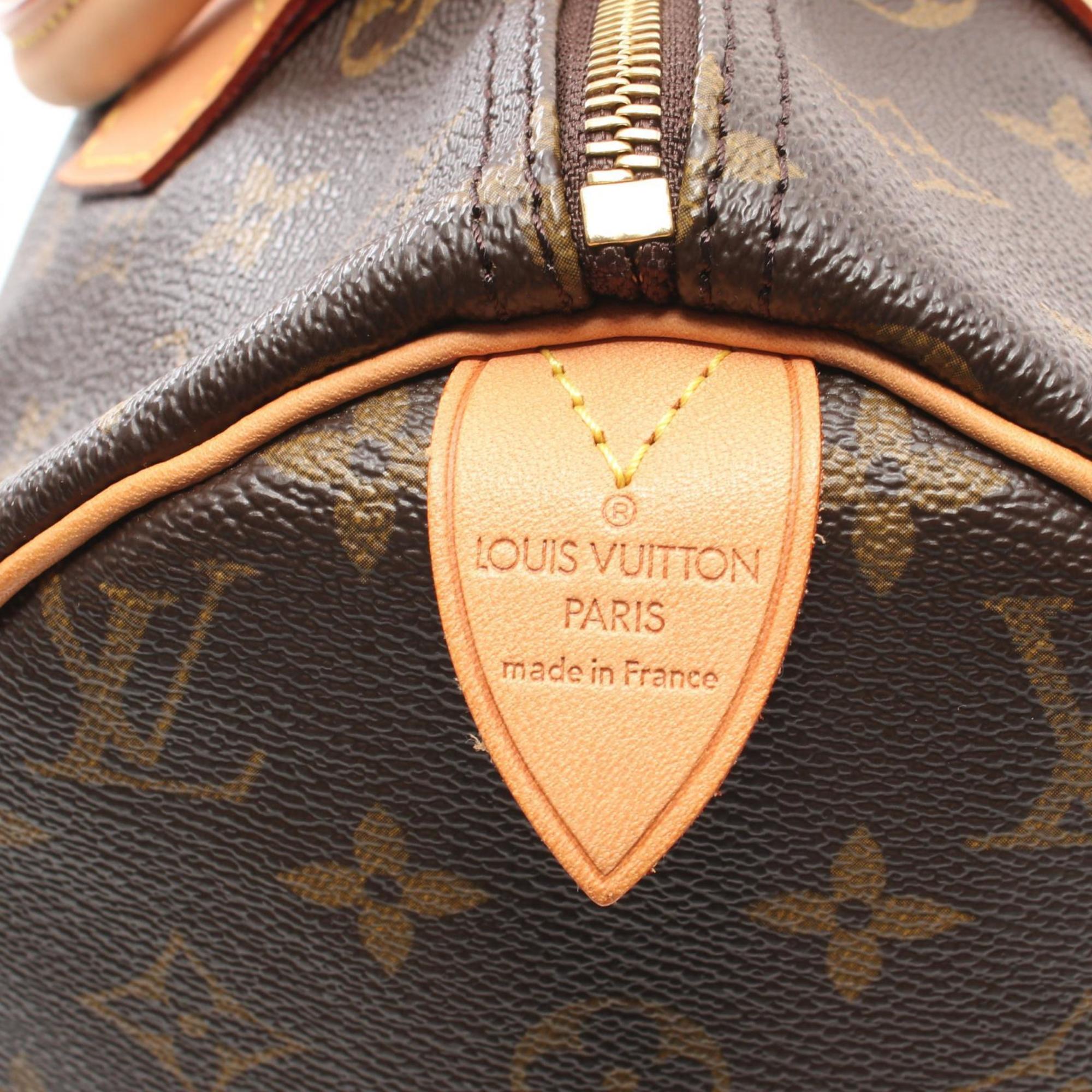 Louis Vuitton Speedy 30 Monogram Handbag Bag Coated Canvas Leather Women's Brown M41526