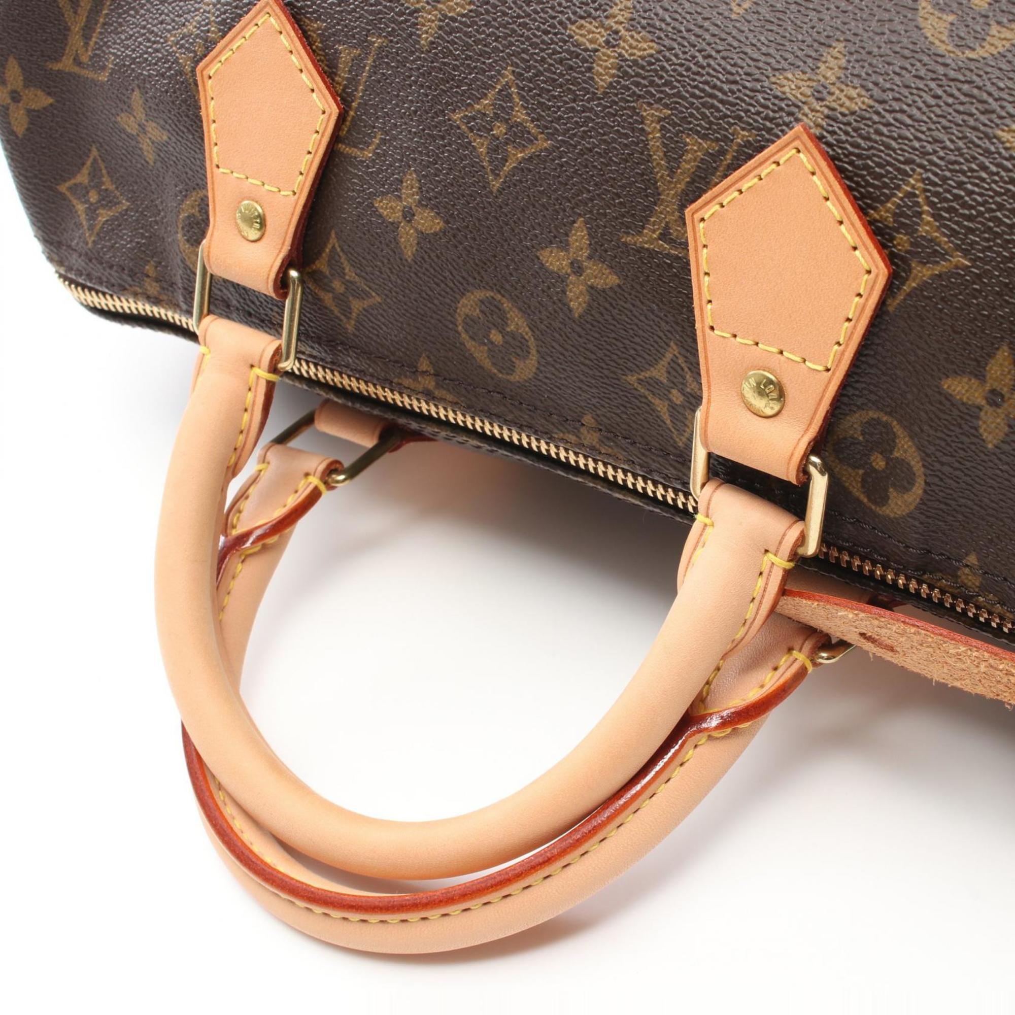 Louis Vuitton Speedy 30 Monogram Handbag Bag Coated Canvas Leather Women's Brown M41526