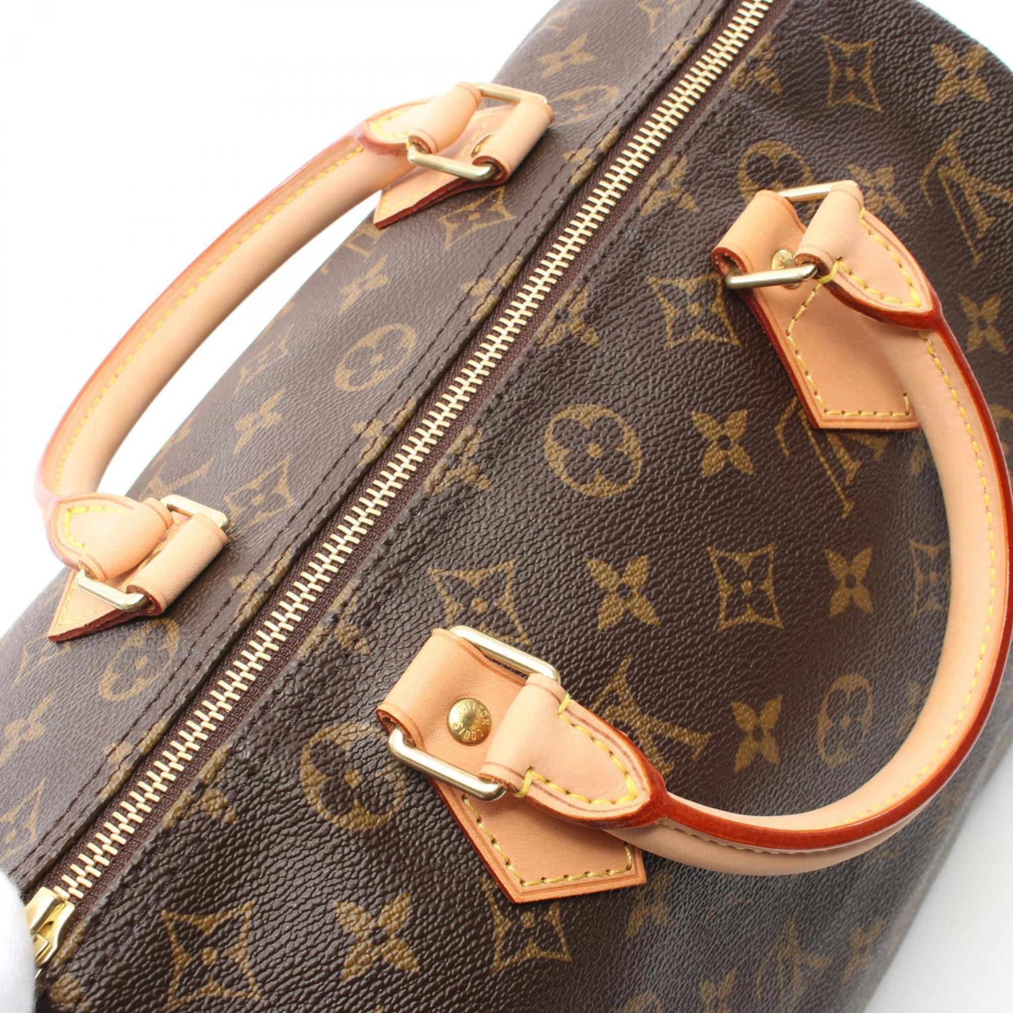 Louis Vuitton Speedy 30 Monogram Handbag Bag Coated Canvas Leather Women's Brown M41526