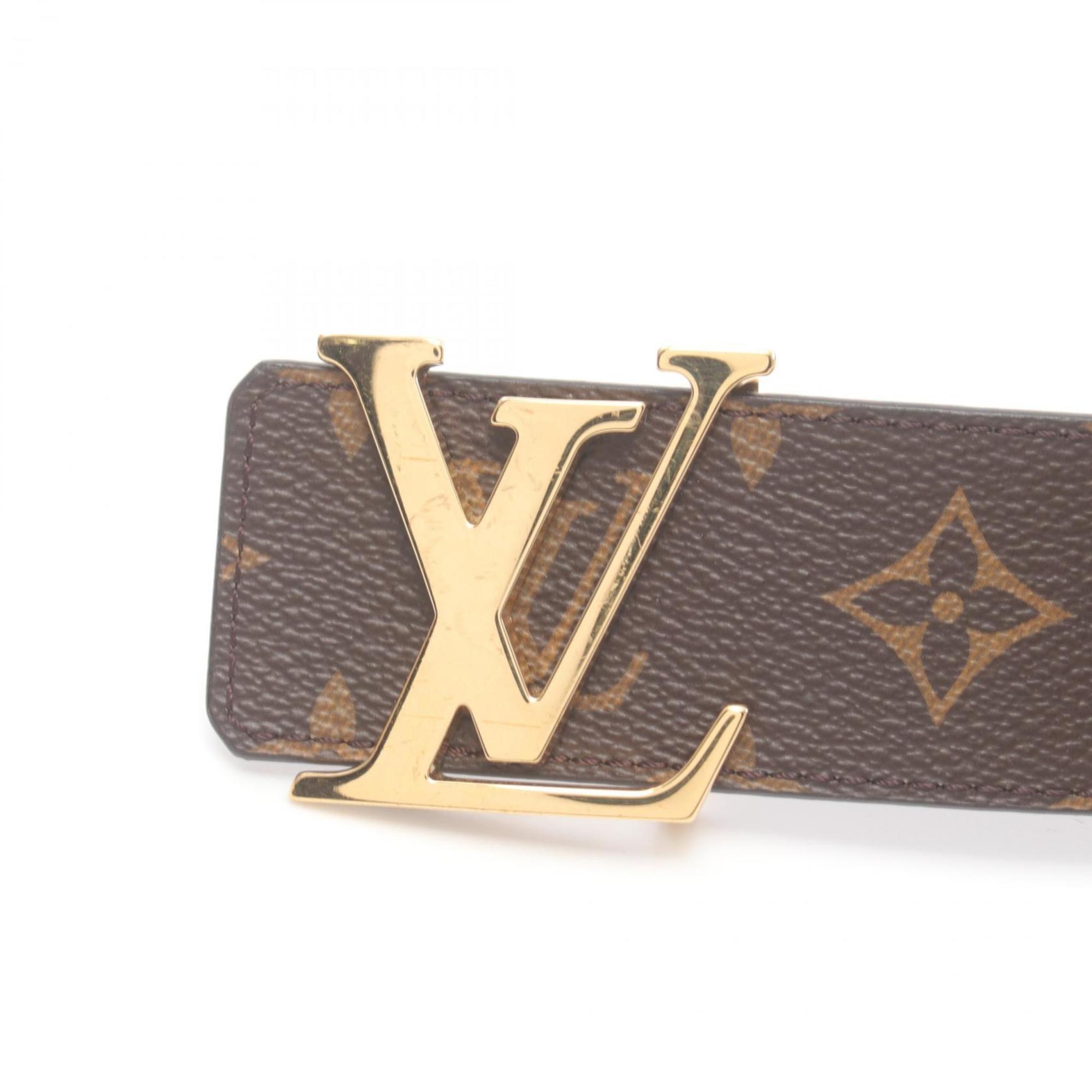 LOUIS VUITTON Santur LV Initial Monogram Belt Clothing Coated Canvas Leather Men's Brown M0323