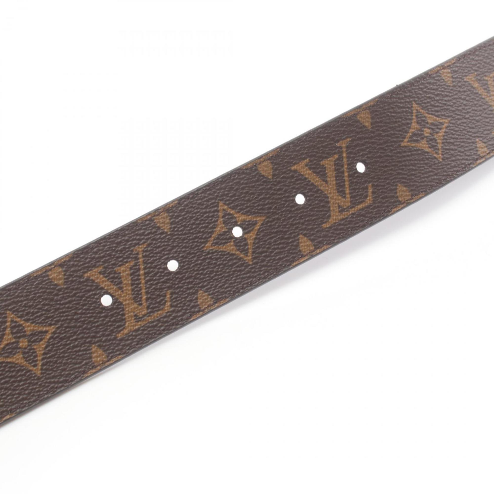 LOUIS VUITTON Santur LV Initial Monogram Belt Clothing Coated Canvas Leather Men's Brown M0323