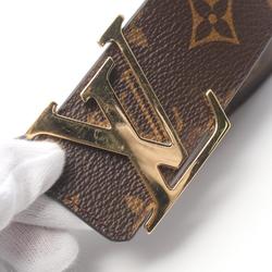 LOUIS VUITTON Santur LV Initial Monogram Belt Clothing Coated Canvas Leather Men's Brown M0323