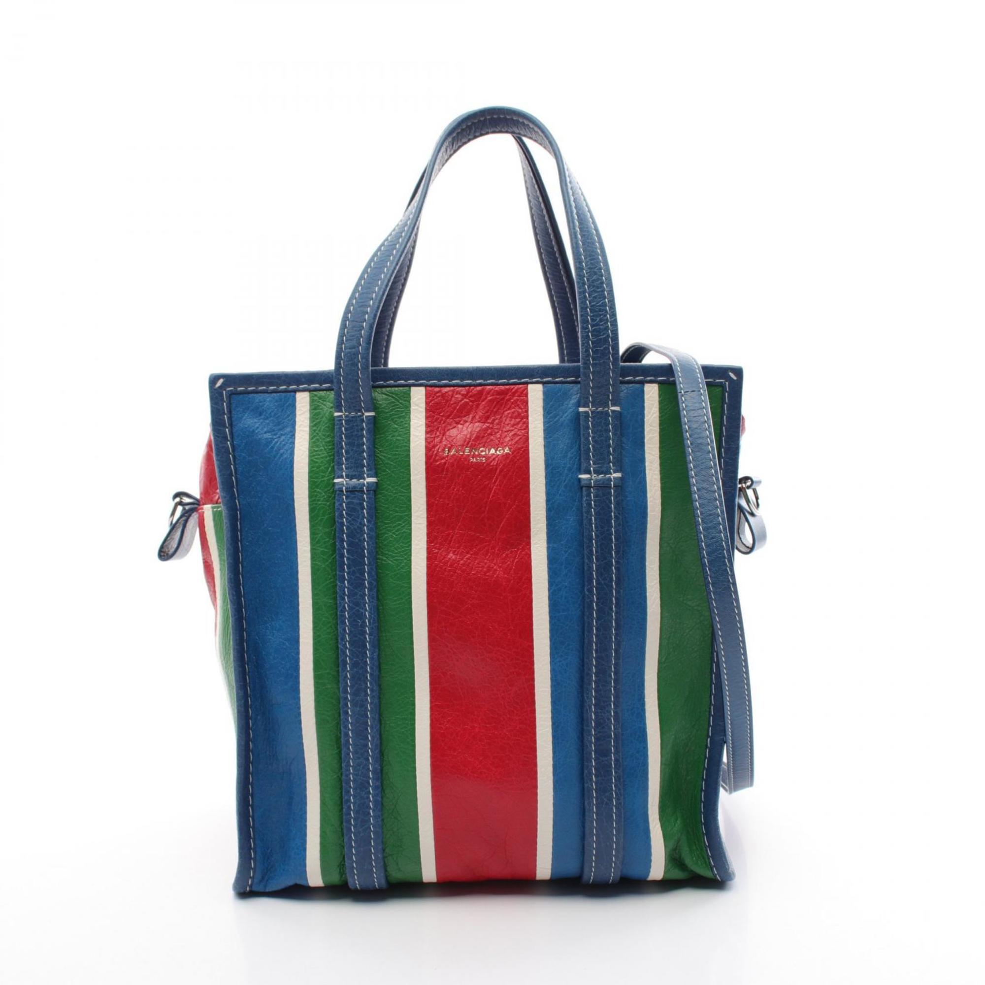 BALENCIAGA BAZAR SHOPPER Bazar Shopper S Tote Bag Leather Women's Blue Multicolor 443096