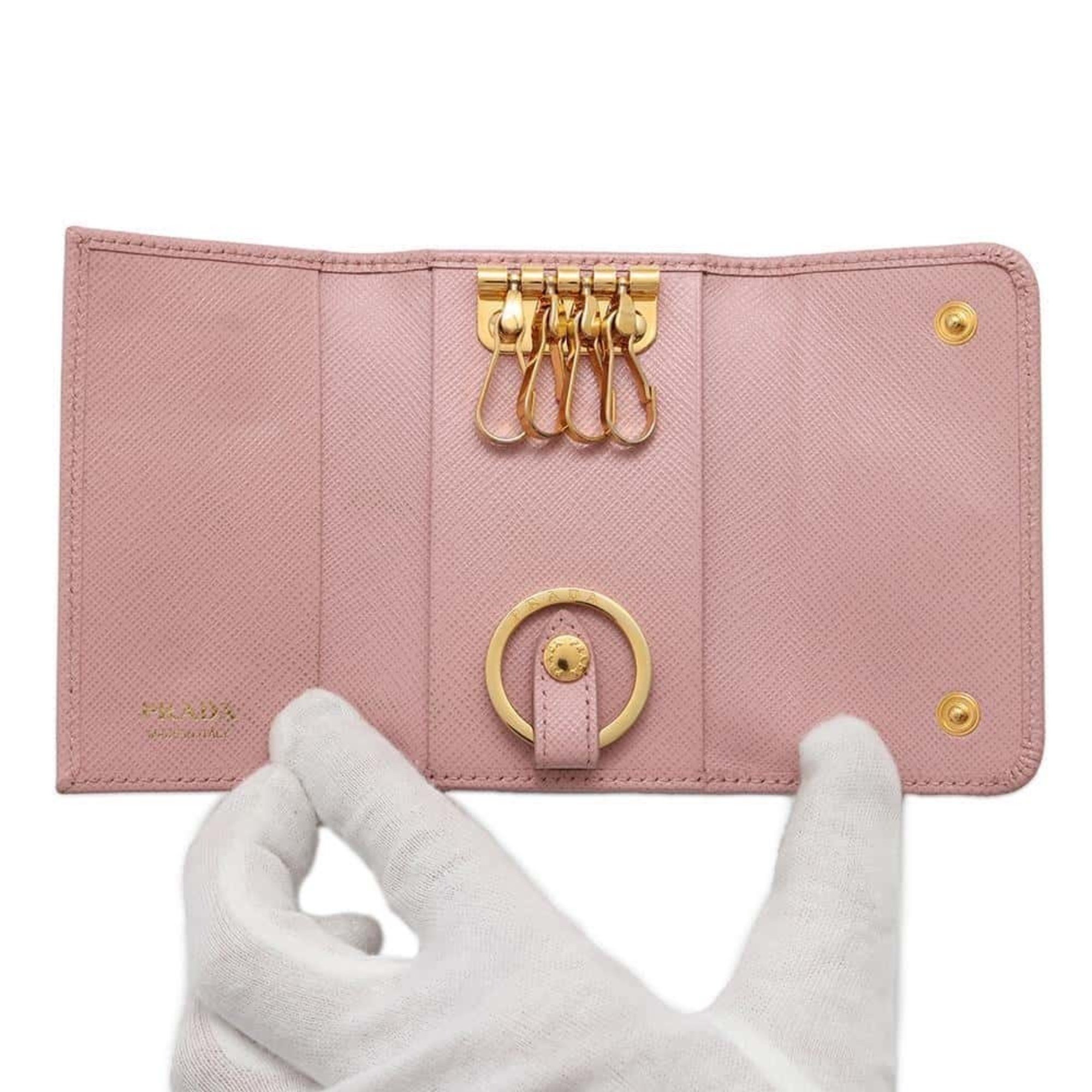 Prada 4-Key Case Saffiano 1PG004 PRADA Key Pink