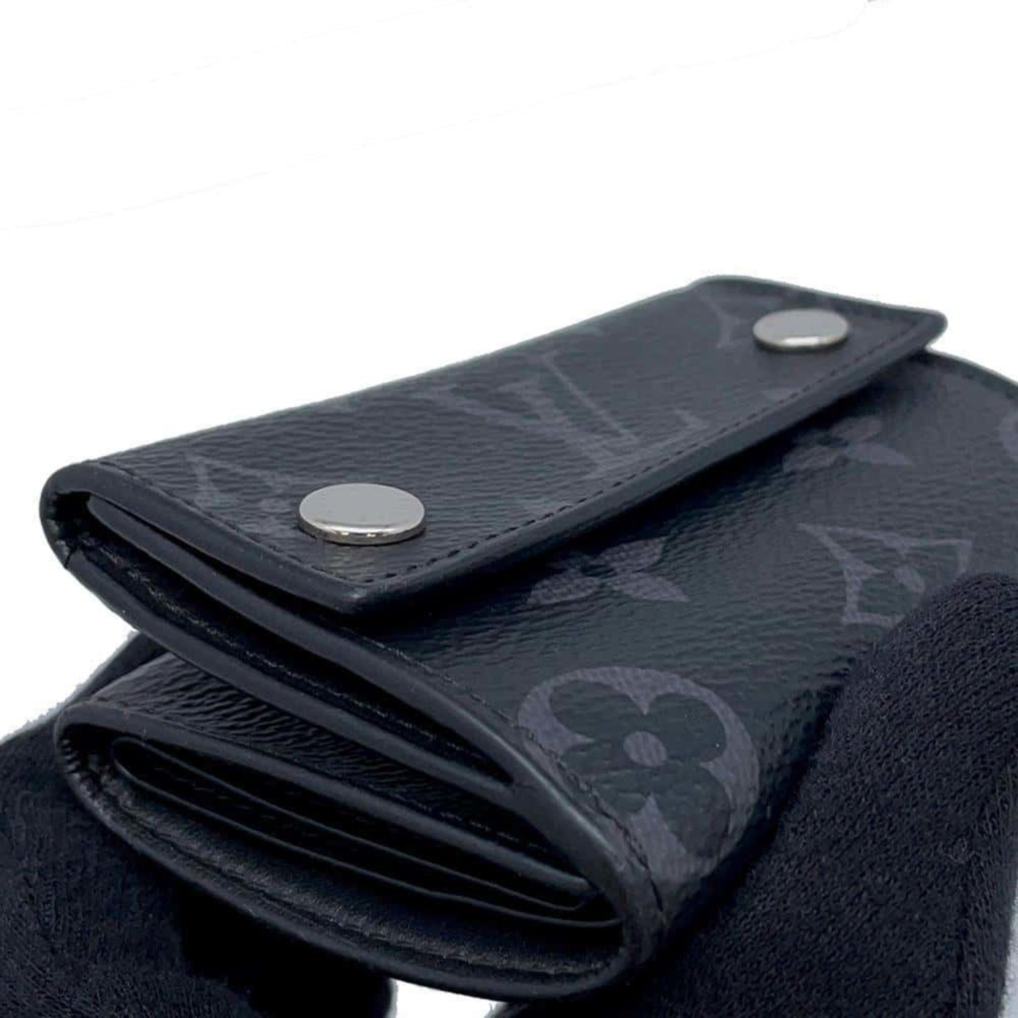 Louis Vuitton Tri-fold Wallet Monogram Eclipse Discovery Compact M67630 Black