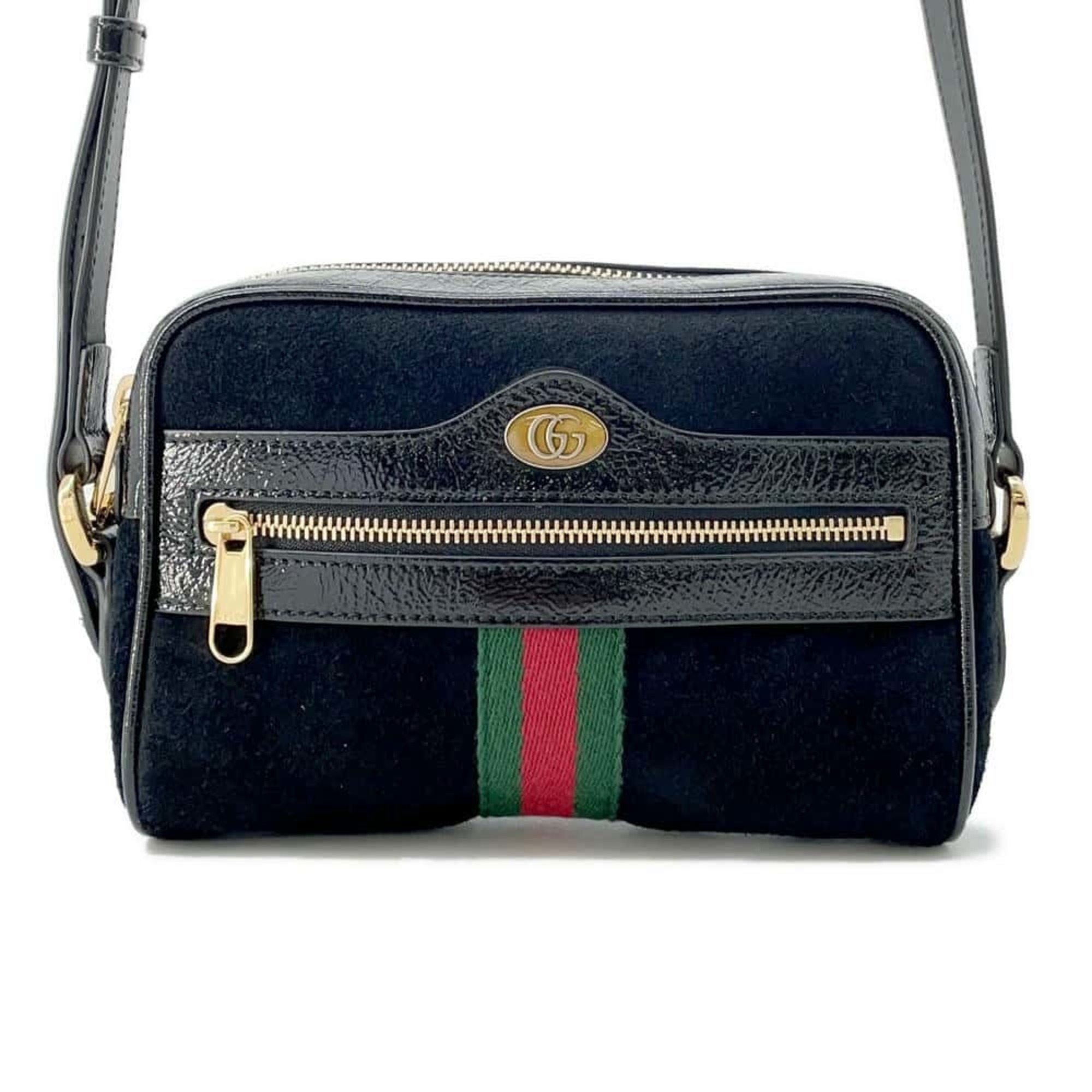 Gucci Shoulder Bag Offdia GG Supreme Suede Leather 517350 GUCCI Black