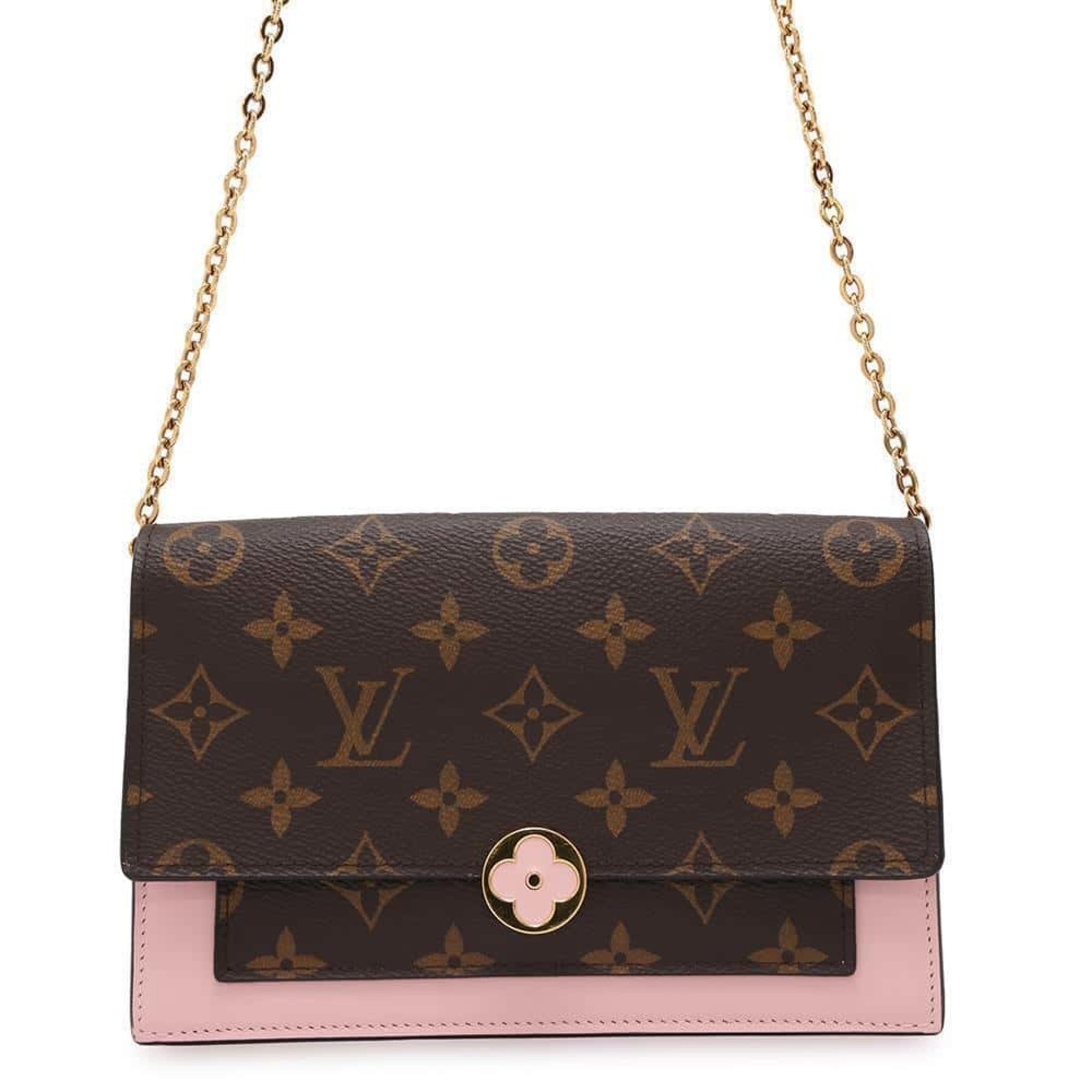 Louis Vuitton Chain Wallet Monogram Portefeuille Flore M67405 LOUIS VUITTON Clutch Shoulder