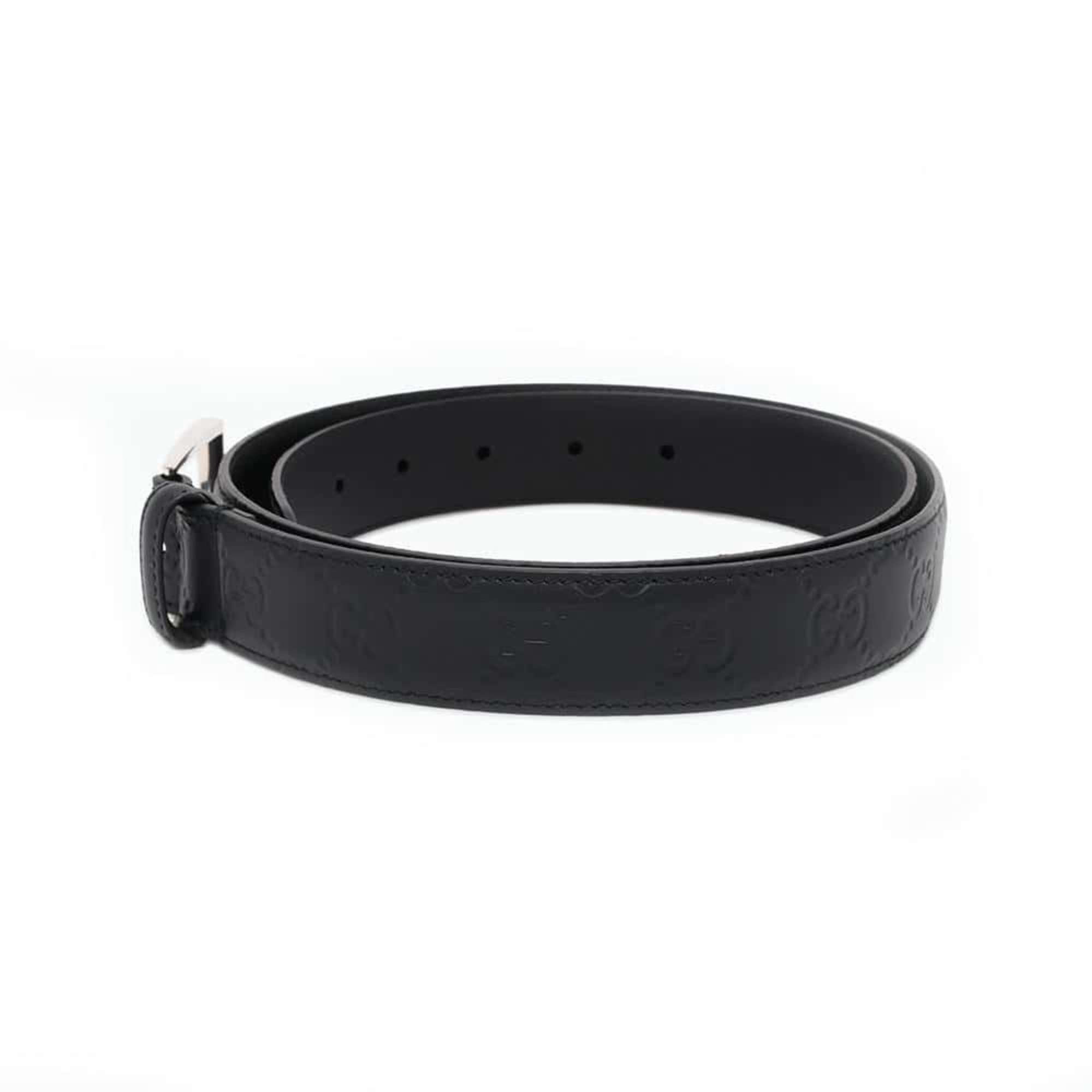 Gucci Belt Guccissima Leather Size 95 474313 GUCCI Men's Black