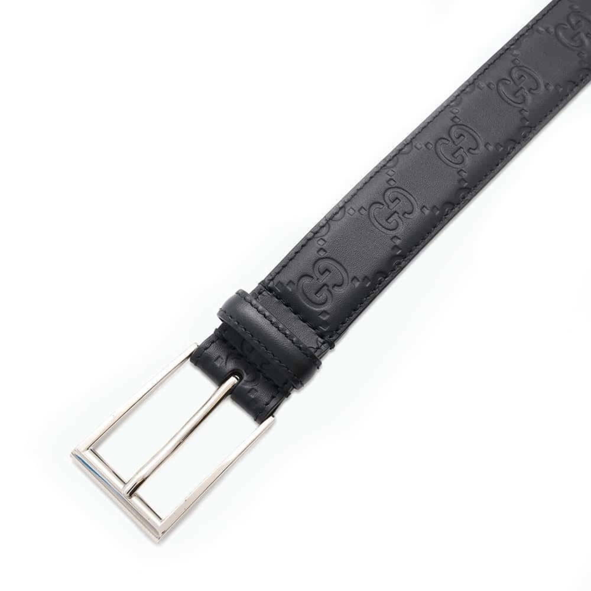 Gucci Belt Guccissima Leather Size 95 474313 GUCCI Men's Black