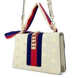 Gucci Shoulder Bag Sylvie Small Ribbon 524405 GUCCI Handbag Star White