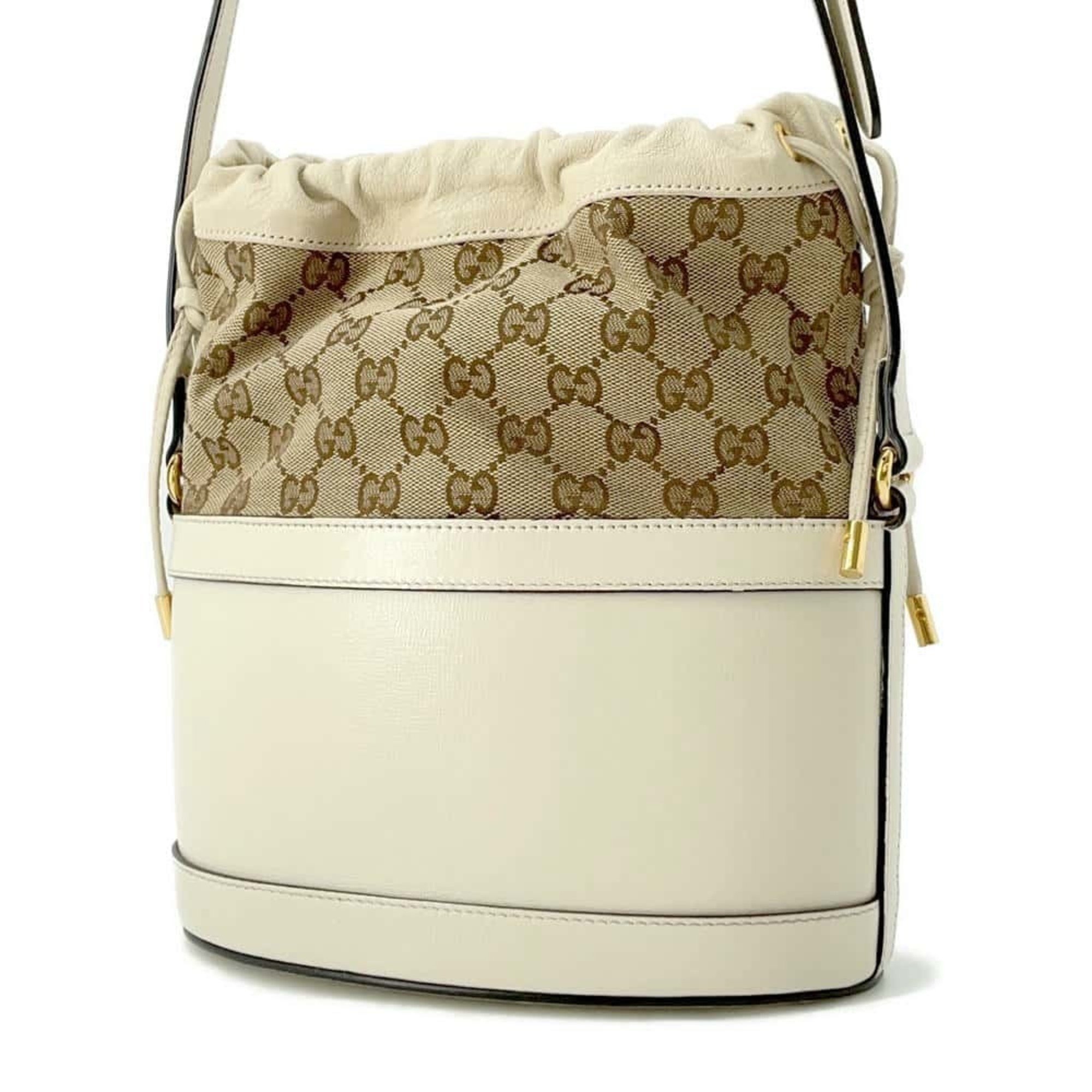 Gucci Shoulder Bag Horsebit 1955 GG Canvas Leather 602118 GUCCI Bucket