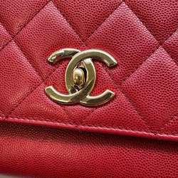 Chanel Chain Shoulder Bag Matelasse Coco Mark Affinity Caviar Skin A93608 CHANEL