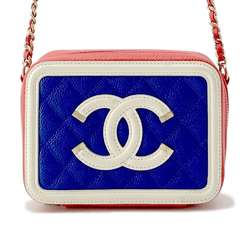 Chanel Chain Shoulder Bag CC Filigree Coco Mark Matelasse Caviar Skin A84452 CHANEL White