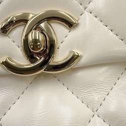 Chanel handbag Coco mark Matelasse shiny calf leather AS4544 2way shoulder bag white