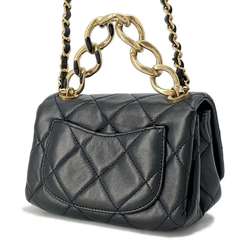 Chanel Chain Shoulder Bag Matelasse Coco Mark Lambskin AS3365 CAHNEL Black