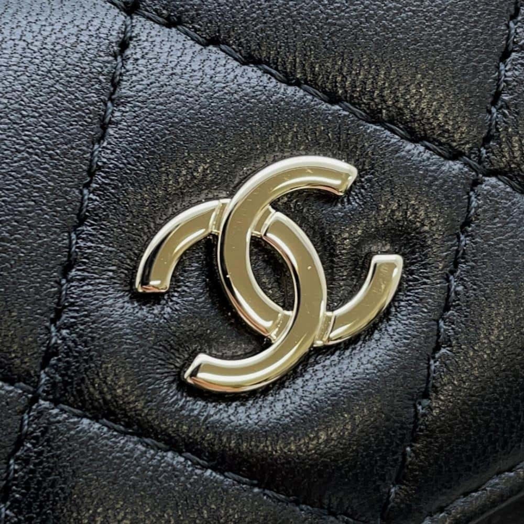 Chanel Backpack Matelasse Coco Mark Caviar Skin AP3753 CHANEL Bag Black