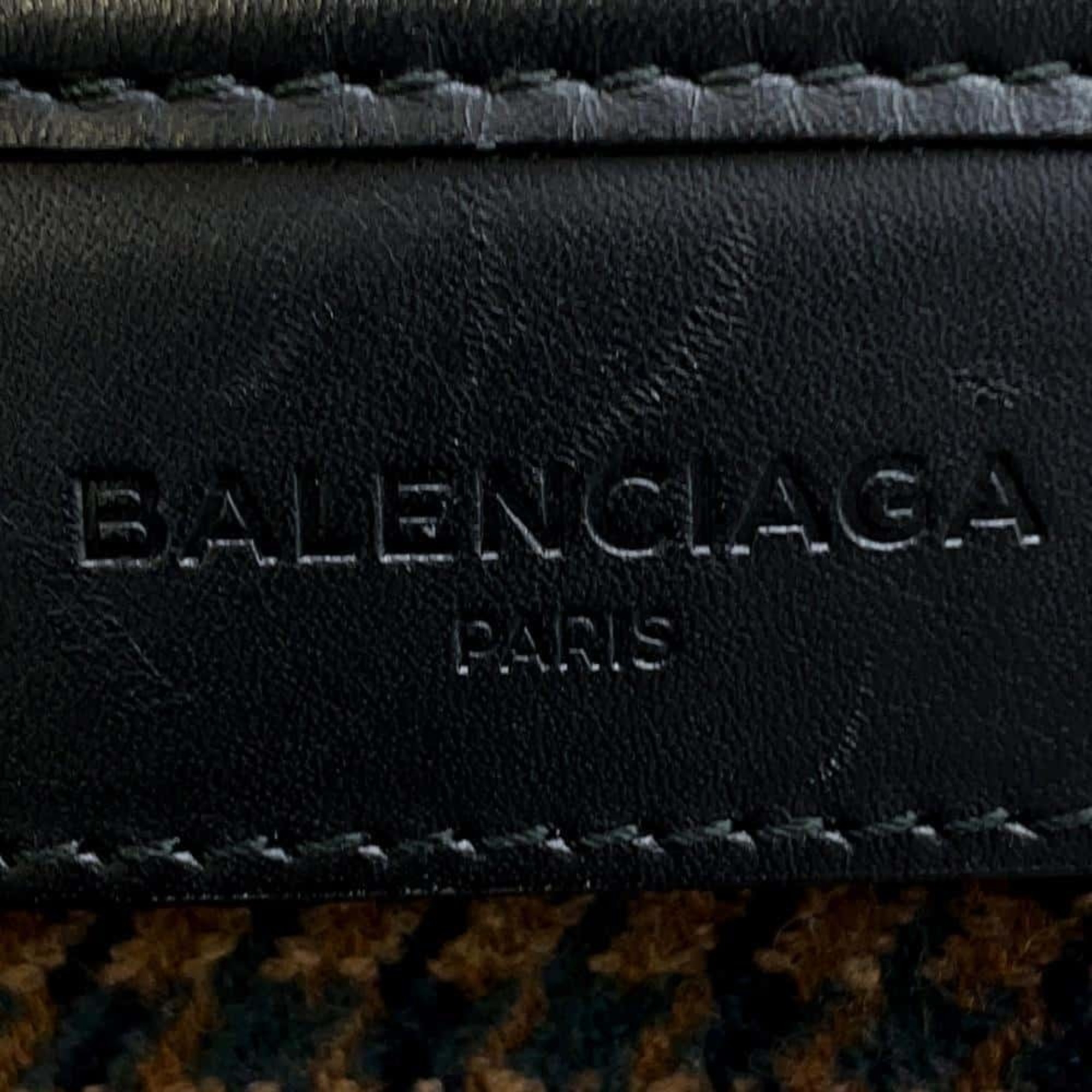 Balenciaga Tote Bag Navy Cabas S Wool 339933 BALENCIAGA Small Size Houndstooth Pattern