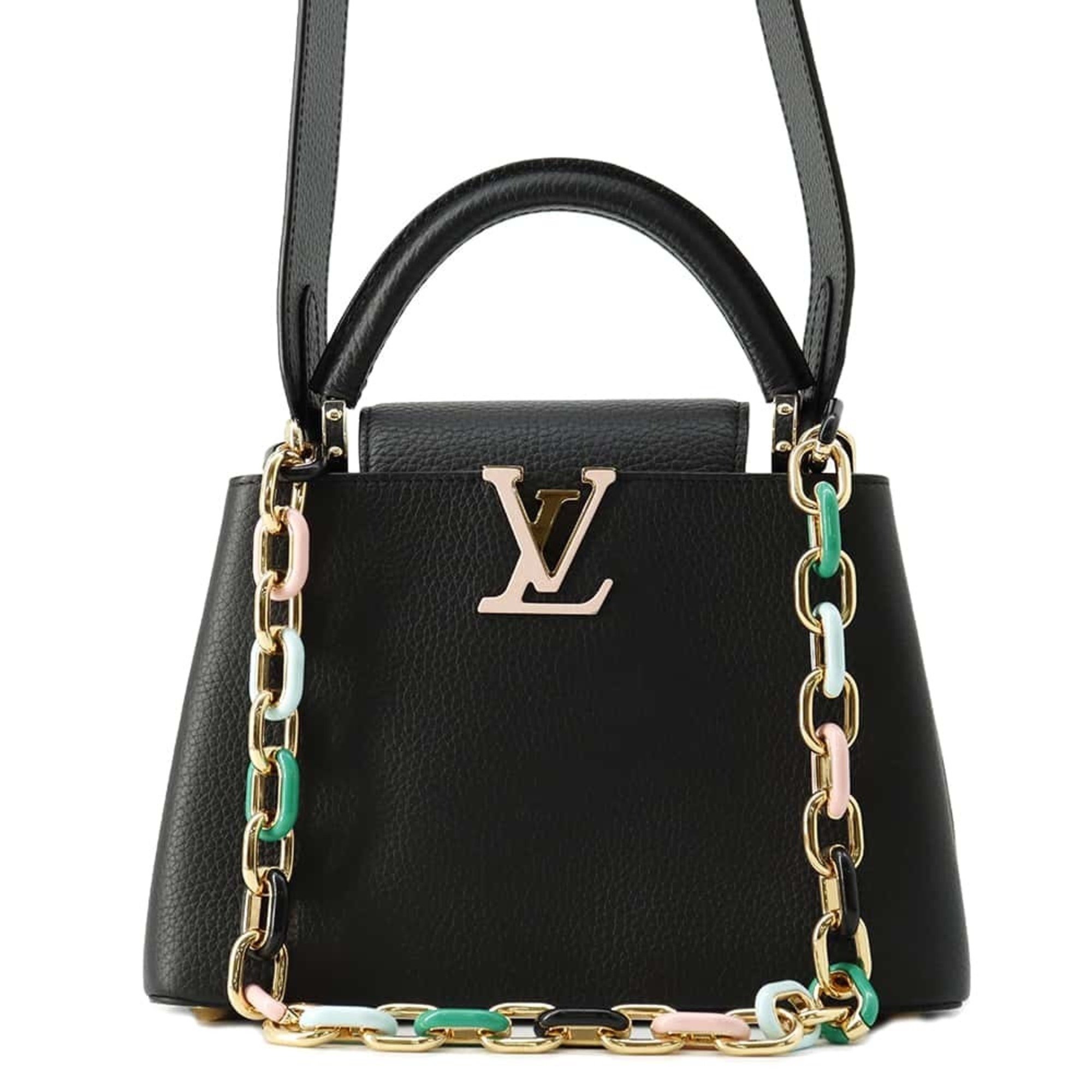 Louis Vuitton Handbag Taurillon Leather Capucines BB M21641 2way Shoulder Bag Black