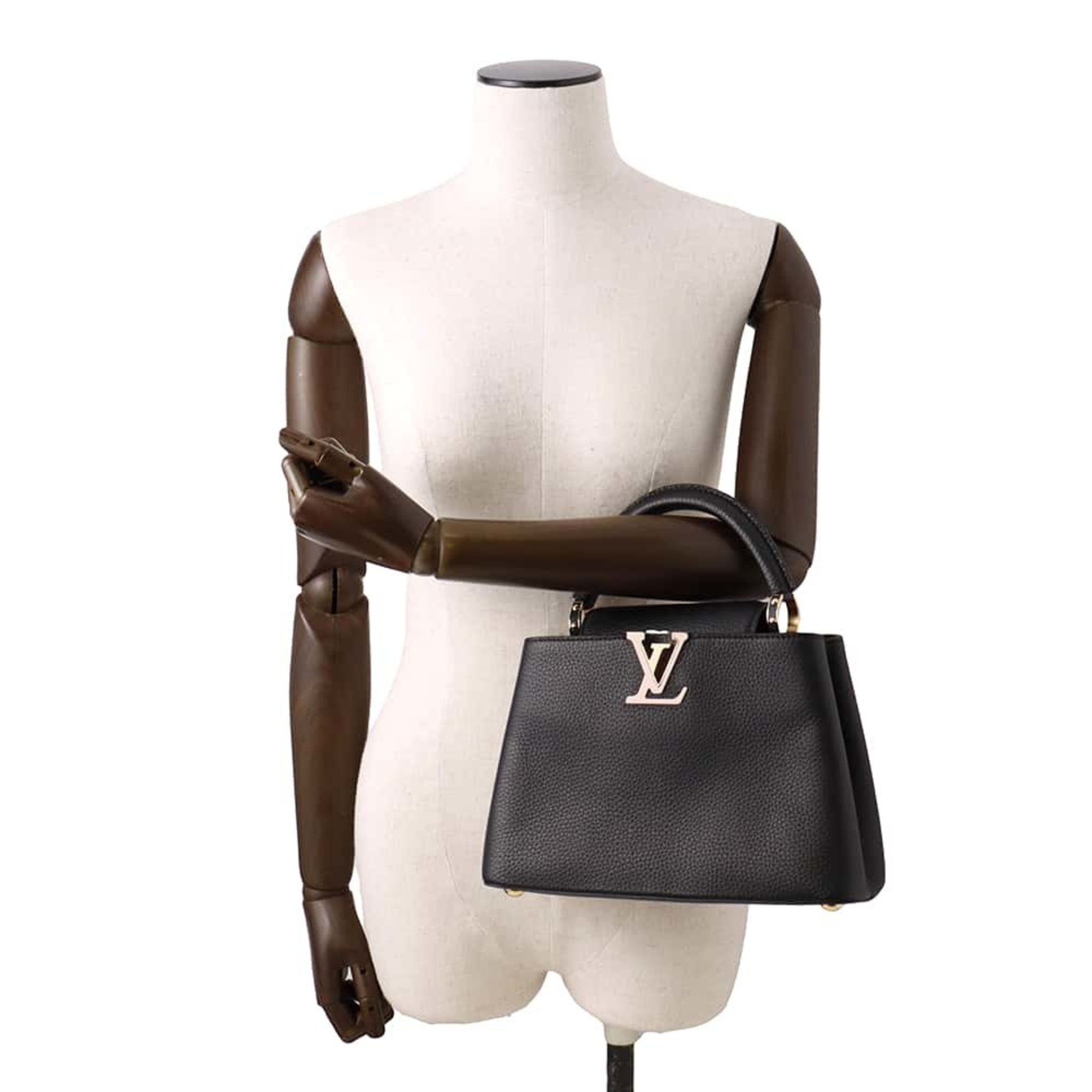 Louis Vuitton Handbag Taurillon Leather Capucines BB M21641 2way Shoulder Bag Black