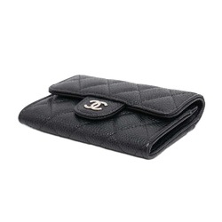 CHANEL Business Card Holder/Card Case Matelasse Classic Coco Mark Caviar Skin AP0214 Holder Black