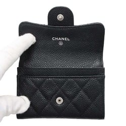 CHANEL Business Card Holder/Card Case Matelasse Classic Coco Mark Caviar Skin AP0214 Holder Black