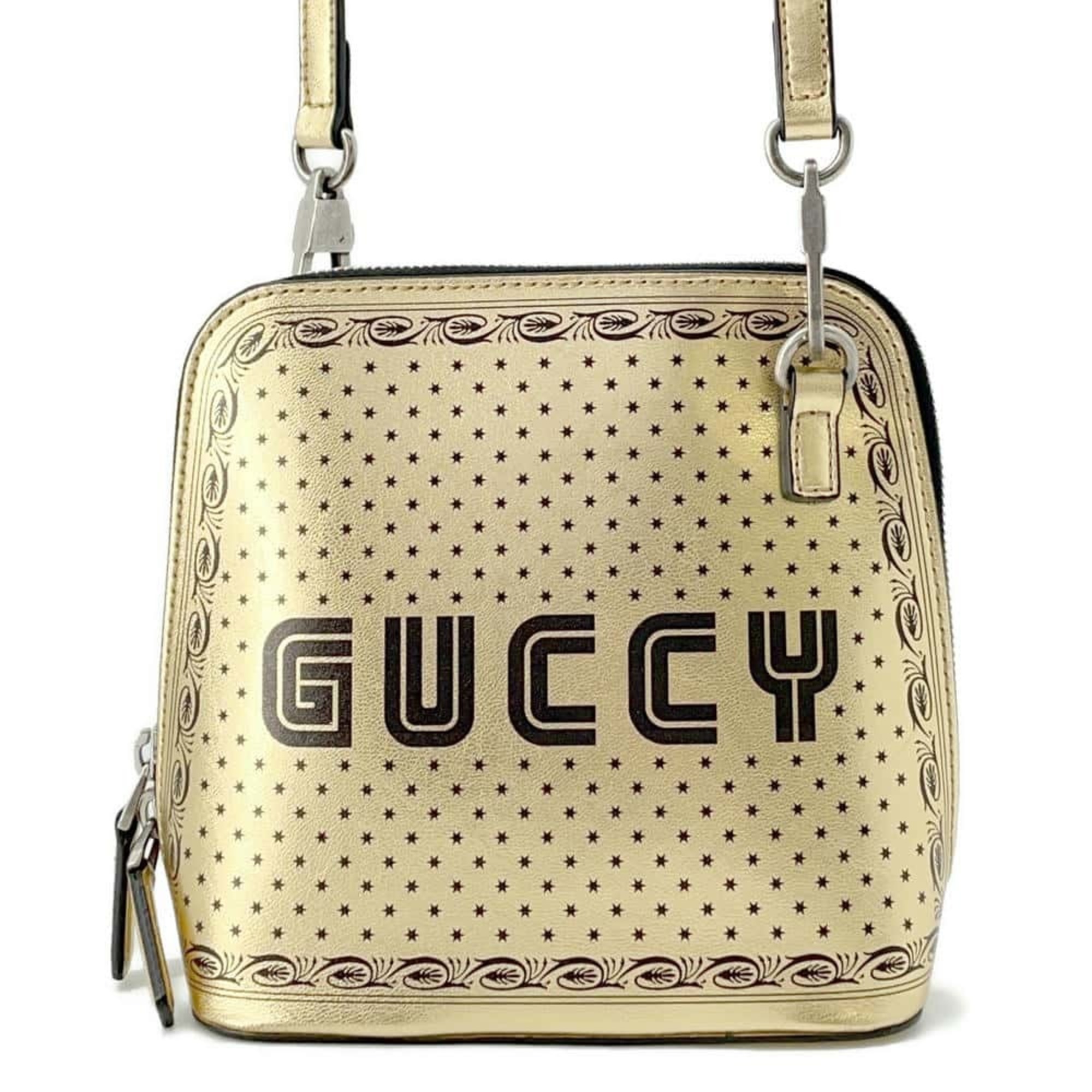 Gucci Shoulder Bag SEGA Collaboration GUCCY Print 511189 GUCCI Star Gold Black